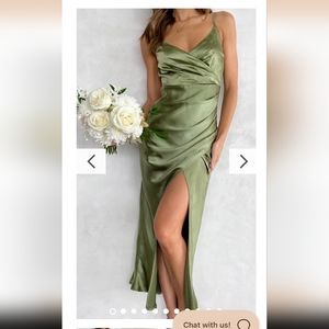 billy j Formal Elsa Midi Dress - Olive